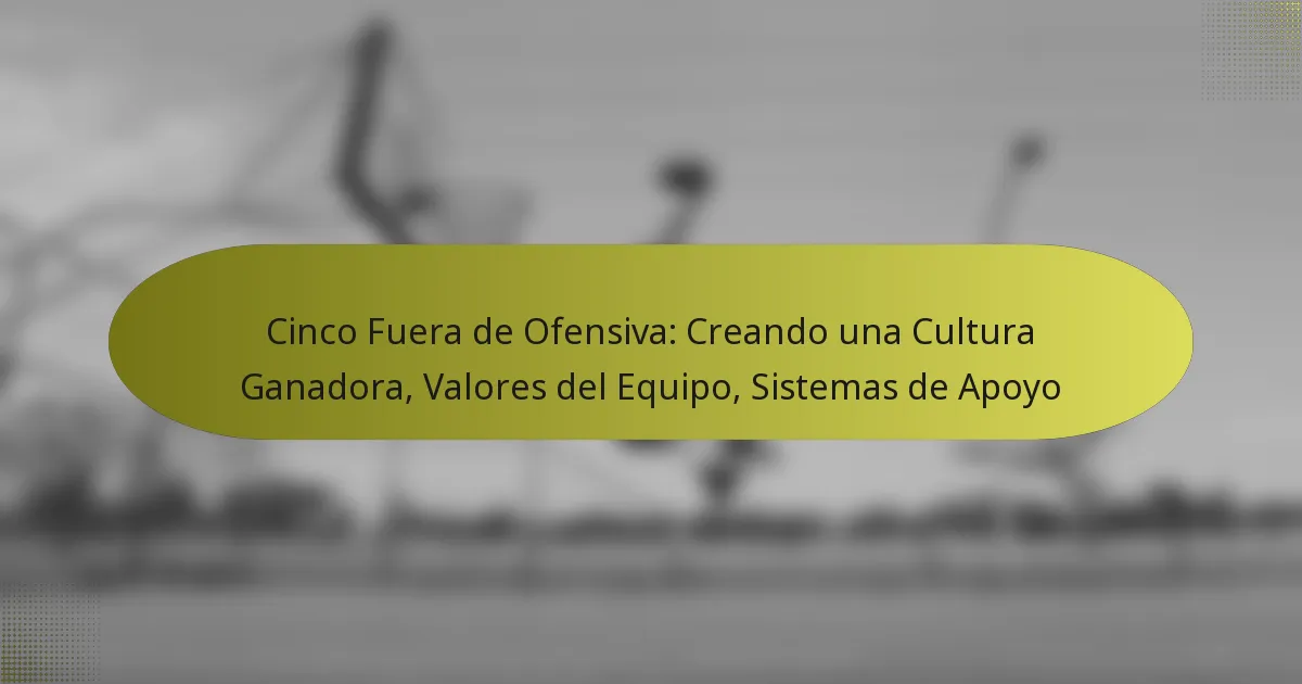Cinco Fuera de Ofensiva: Creando una Cultura Ganadora, Valores del Equipo, Sistemas de Apoyo