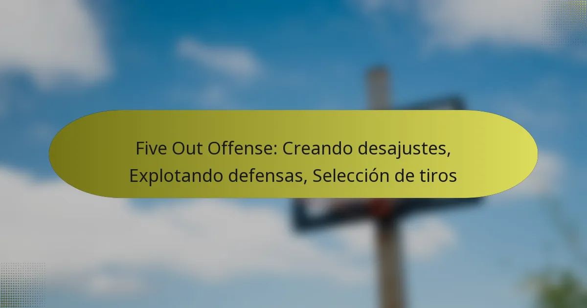 Five Out Offense: Creando desajustes, Explotando defensas, Selección de tiros